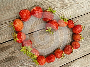 Heart made of Juicy strawberry