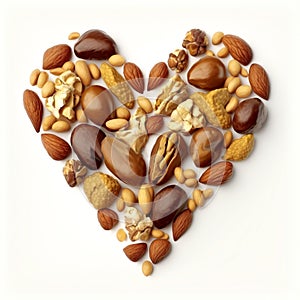 heart made of nuts