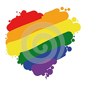 Heart made with rainbow colors to celebrate Pride, Vector illustration