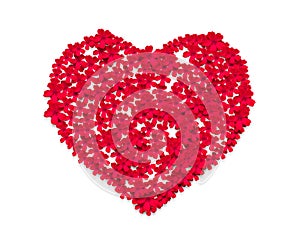 Heart made of Red Flowers. Valentine. Love. Wedding Concept.