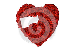 Corazón hecho de rosas tarjeta de invitación en blanco 
