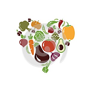 heart made of vegetables