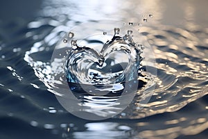 heart made of water drop splash