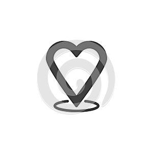 Heart map marker vector icon
