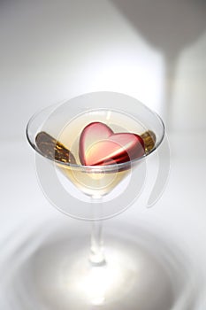 Heart in a martini glass