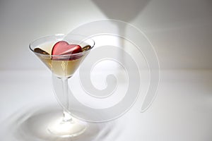 Heart in a martini glass