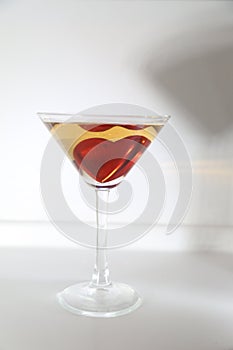 Heart in a martini glass