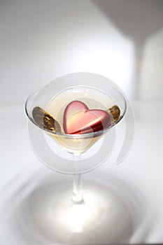 Heart in a martini glass