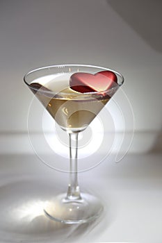 Heart in a martini glass