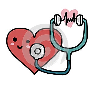 Heart medical beat icons vector illustration
