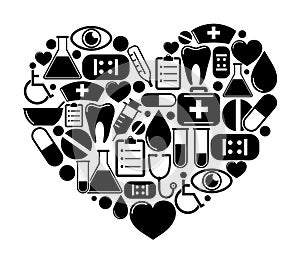 Srdce z zdravotné ikony 