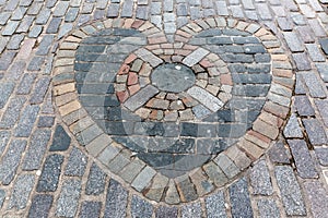 Heart of Midlothian mosaic in Edinburgh