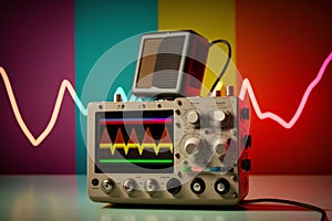 Heart monitor measuring vital signs,medical technology. Generative AI