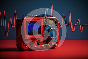 Heart monitor measuring vital signs,medical technology. Generative AI