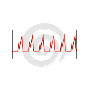 Heart monitor pulse line vector icon. Stock vector illustration isolated on white background