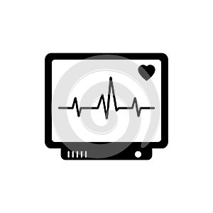 Heart monitor screen icon. heartbeat, pulse