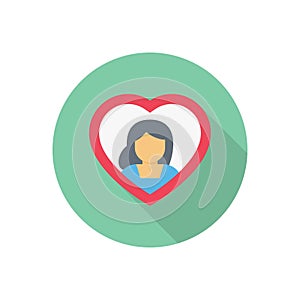 Heart mother vector flat colour icon