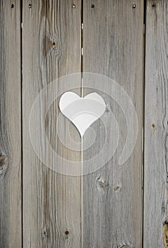 Heart motif in wooden shutter boards