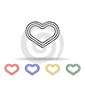 Heart multi color icon. Simple thin line, outline vector of blood donation icons for ui and ux, website or mobile application