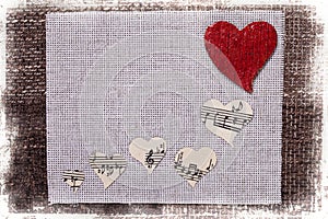 Heart music love background wallpaper design