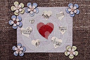 Heart music love background wallpaper design