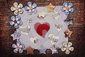 Heart music love background wallpaper design