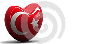 Heart with national flag of Turkey