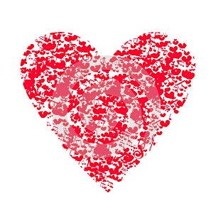 Heart with notes Love hand drawn illustration heart on white background. Valentine day, romantic holiday symbol.