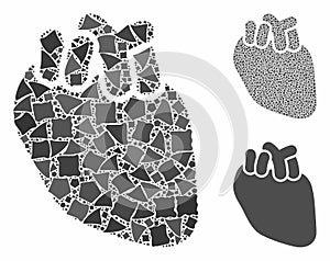 Heart organ Composition Icon of Bumpy Elements