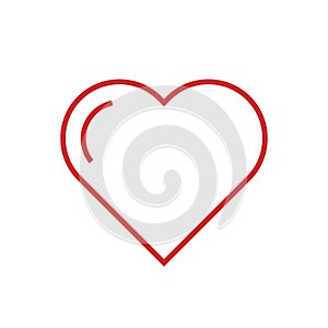 Heart outline icon, flat design style. Love thin line symbol, vector illustration