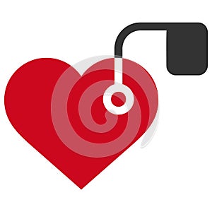Heart Pacemaker Vector Icon Flat Illustration