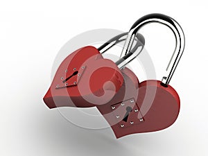 Heart padlocks