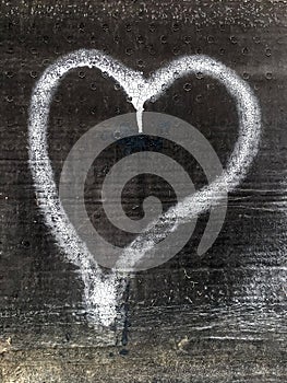 Heart painted on grunge background