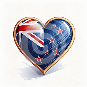 heart painted with new zeland flag ,generated by AI