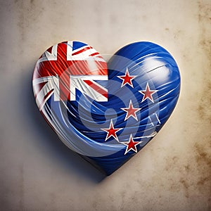 heart painted with new zeland flag ,generated by AI