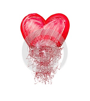 Heart painted from tangle of scribbles