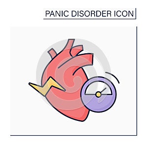 Heart palpitation color icon photo
