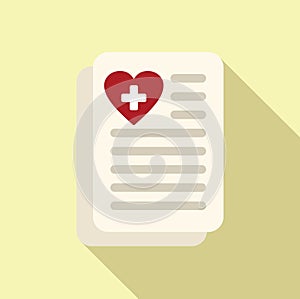 Heart paper aorta icon flat vector. Aged event body