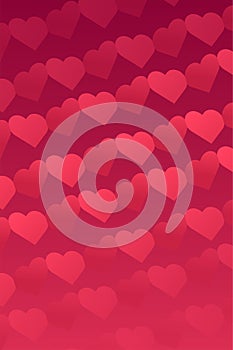 Heart paper chain pattern, Valentine`s day concept design illustration isolated on pink gradients background with space