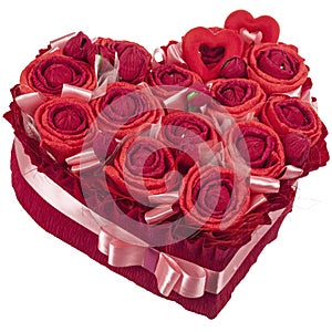 Heart paper roses