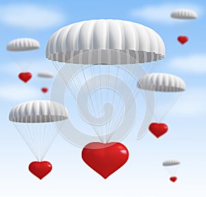 Heart at parachute photo