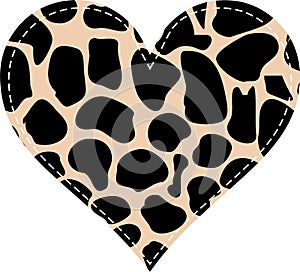Heart for patchwork with the texture of giraffe spots