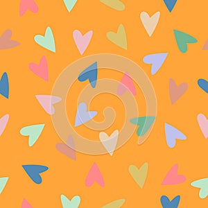 Vector seamless pattern of colorful hearts