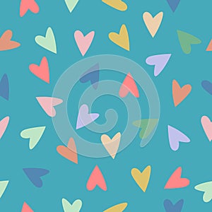 Colorful Heart seamless pattern vector