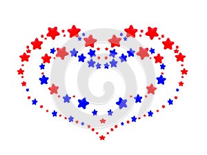a heart pattern created from red and blue stars