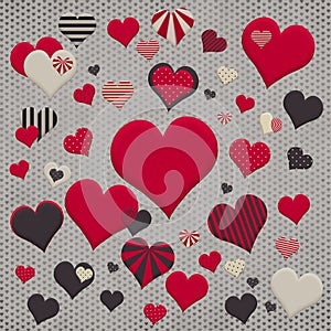 Heart Pattern Illustration in High Resolution on Dark Grey Spotty Background