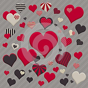 Heart Pattern Illustration in High Resolution on Dark Grey Spotty Background