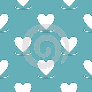 Heart pattern seamless blue