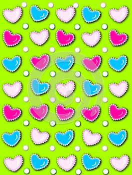 Heart and Pearls Lime Green photo