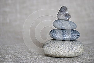 Heart Pebble On Stone Stack